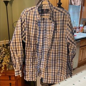 Vineyard Vines Blue and White Checkered Shirt
